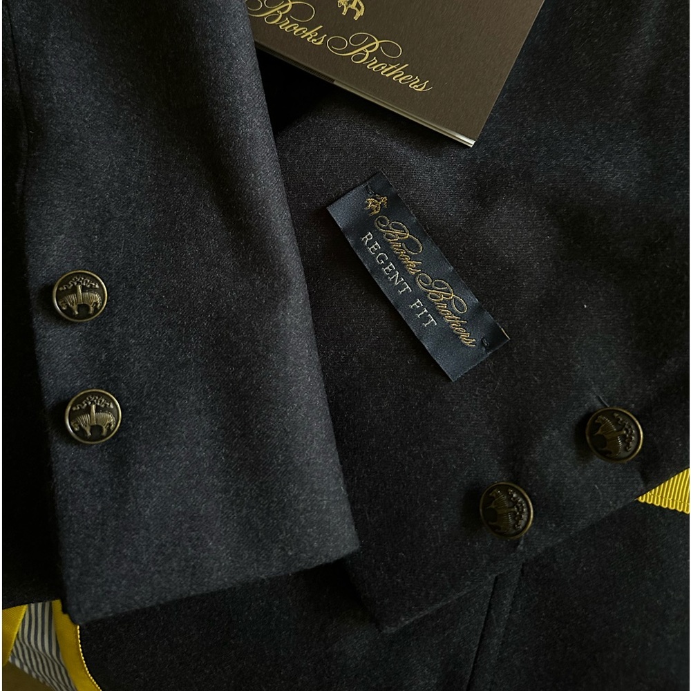 BROOKS BROTHERS 🐑 NWT Navy Wool Prep/Rowing Style 3 Button Blazer - Picture 11 of 16